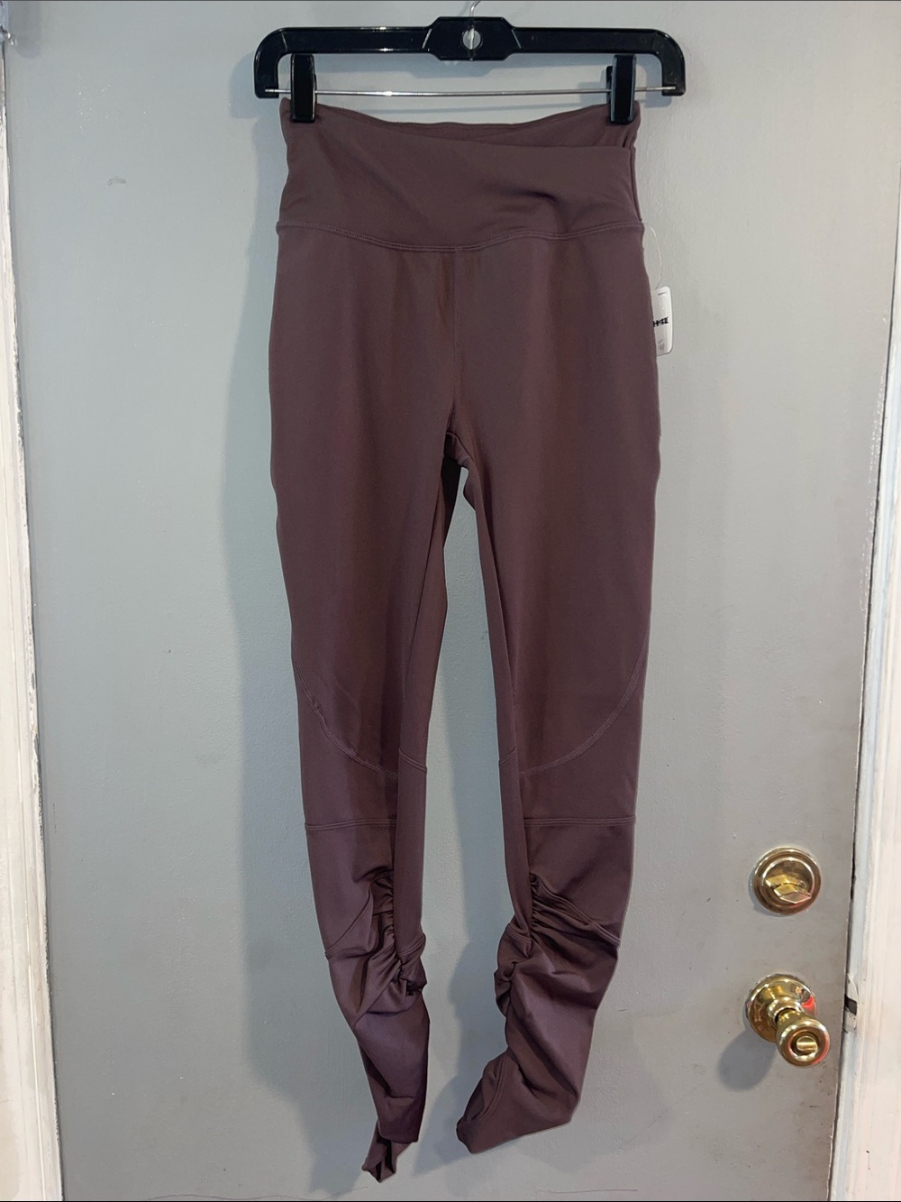 NWT Free People High Rise Ruched Freeform Legging Brown Motif XS $148